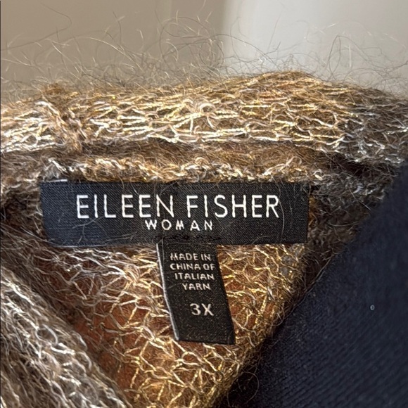 Eileen Fisher Women’s 3X Tan and Gray Cozy Cardigan Sweater - Picture 2 of 5